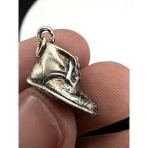 Vintage Sterling Silver Baby Shoe Dangle Charm 925 Non Engraved Pendant